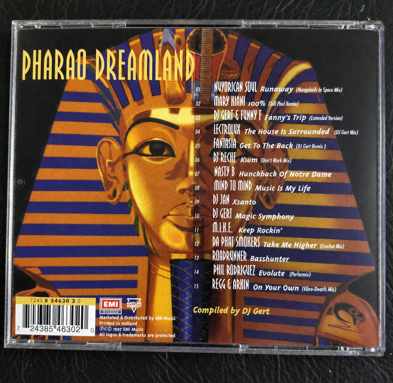 Restored original reverse of Pharao Dreamland 3 showing Phil Rodriguez at track 14